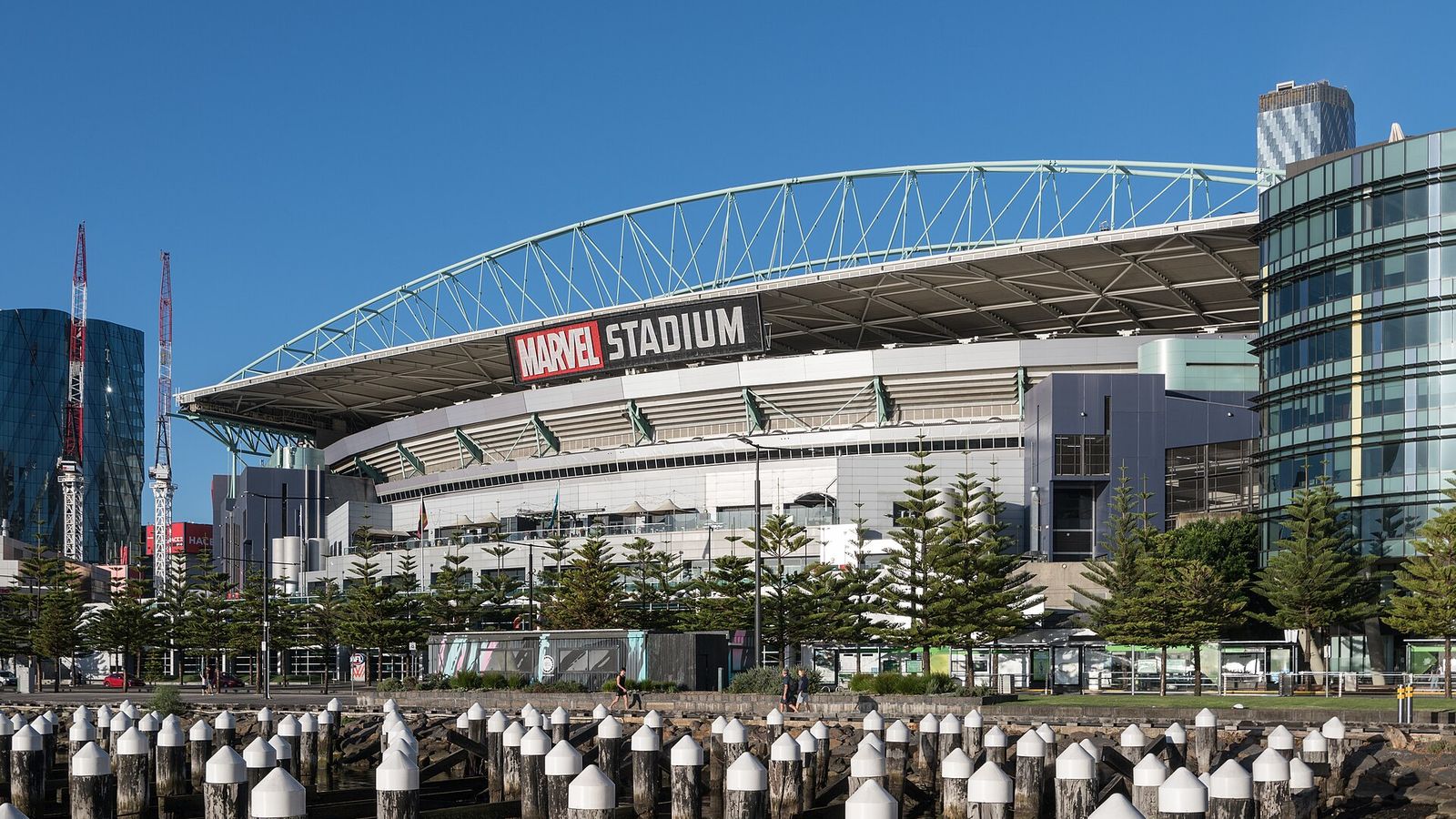 Docklands Stadium, Melbourne, southwest view 20230219 1