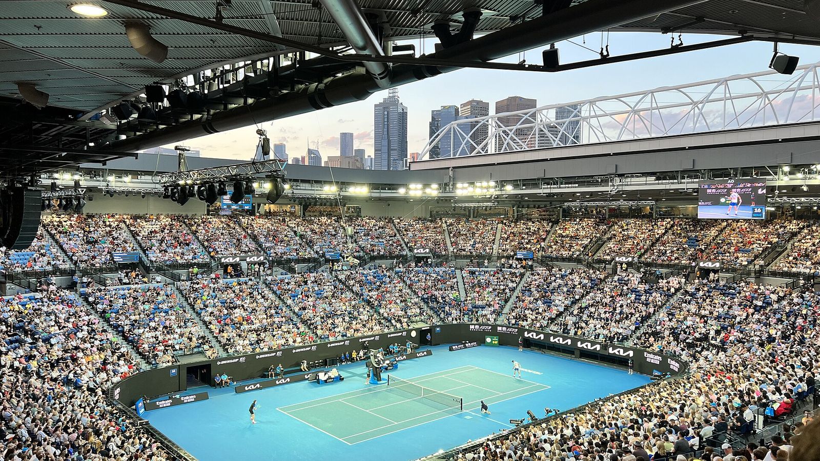 Rod Laver Arena Melbourne Park Australian Open 2023 quarter final dusk